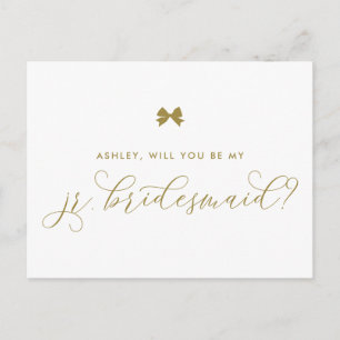 Gold Ribbon Bow zal mijn Jr Bridesmaid Kaart zijn