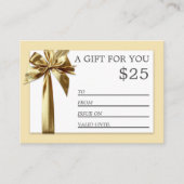 Gold Ribbon Cards Visitekaartje (Voorkant)