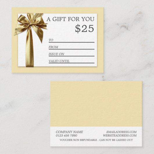 Gold Ribbon Cards Visitekaartje (Voorkant / Achterkant)