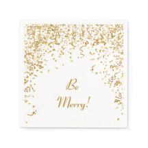Gold Ribbon Confetti Holiday