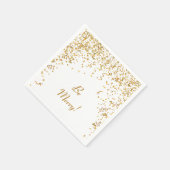 Gold Ribbon Confetti Holiday Servet (Hoek)