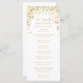 Gold Ribbon Confetti Wedding Programma Programmakaart (Voorkant / Achterkant)