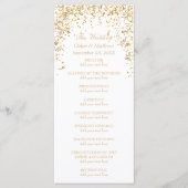 Gold Ribbon Confetti Wedding Programma Programmakaart (Voorkant)