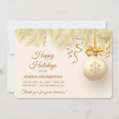 Gold Ribbon Corporate Bedankt Holiday Kaart (Voorkant)