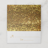 Gold Ribbon Diamond Broch Wedding Plaatskaartje (Buitenkant ongevouwen)