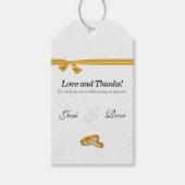 Gold Ribbon Gay Weddenschap Twee Brides Dank je Cadeaulabel (Voorkant)