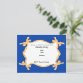 Gold Ribbon Holiday Party Invitation Kaart (Staand voorkant)