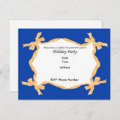Gold Ribbon Holiday Party Invitation Kaart (Voorkant / Achterkant)