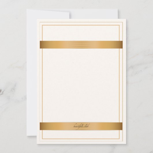 Gold Ribbon Invitation Kaart (Achterkant)