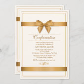 Gold Ribbon Invitation Kaart (Voorkant / Achterkant)