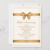 Gold Ribbon Invitation Kaart (Voorkant)