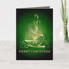 Gold Ribbon-kerstboom Kaart