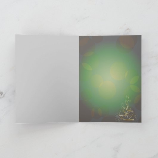 Gold Ribbon-kerstboom Kaart (Binnen)