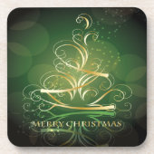 Gold Ribbon-kerstboomset van kurkOnderzetters Drankjes Onderzetter (Voorkant)