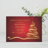 Gold Ribbon-kerstfeest Kaart (Staand voorkant)