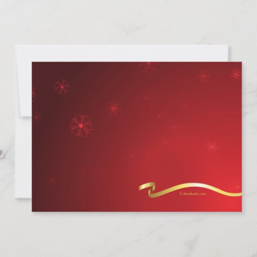 Gold Ribbon-kerstfeest Kaart (Achterkant)