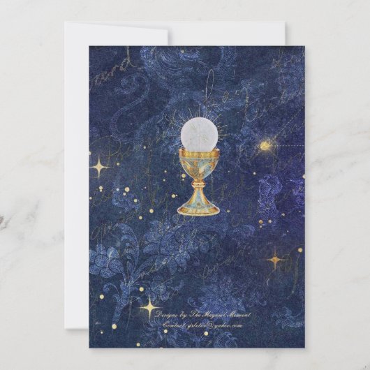Gold Ribbon met Heilige Eucharistisch Chalice Kaart (Achterkant)