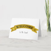 Gold Ribbon met White Border Black Cute Welkom Bedankkaart (Voorkant)