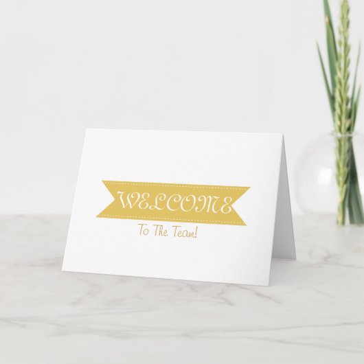 Gold Ribbon met White Border Black Cute Welkom Bedankkaart (Voorkant)
