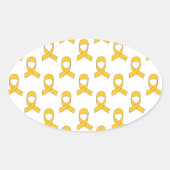 Gold Ribbon Pattern Ovale Sticker (Voorkant)
