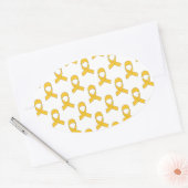 Gold Ribbon Pattern Ovale Sticker (Envelop)