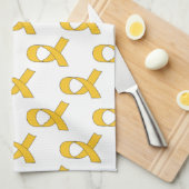 Gold Ribbon Pattern Theedoek (Quarter Fold)