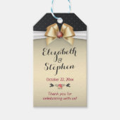 Gold Ribbon Red Diamond Weddenschap Hartelijk dank Cadeaulabel (Voorkant)