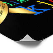Gold Ribbon Retro vecht als Kind kinderkanker Poster (Hoek)