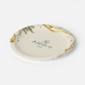Gold Ribbon Rustic Christmas Party Papieren Bordje (Gekanteld)