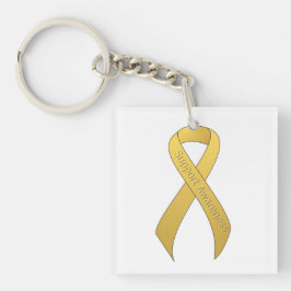 Gold Ribbon Support Awareness Sleutelhanger