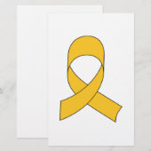 Gold Ribbon Teken Briefpapier (Voorkant / Achterkant)