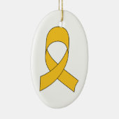 Gold Ribbon Teken Keramisch Ornament (Rechts)