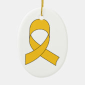 Gold Ribbon Teken Keramisch Ornament (Voorkant)