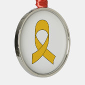 Gold Ribbon Teken Metalen Ornament (Rechts)