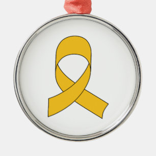 Gold Ribbon Teken Metalen Ornament