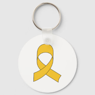 Gold Ribbon Teken Sleutelhanger