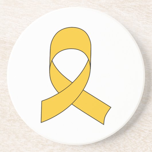 Gold Ribbon Teken Zandsteen Onderzetter (Voorkant)