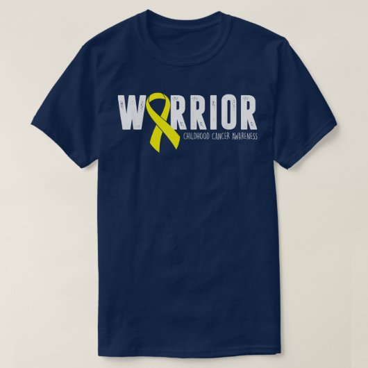 Gold Ribbon Warrior jeugdige kanker T-shirt (Design voorkant)
