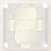 Gold Ribbon Wedding Favor Glazen Onderzetter (Achterkant)