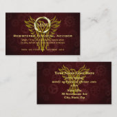 Gold Ring Eagle, burgundy cogs, financieel adviseu Advieskaart (Voorkant / Achterkant)