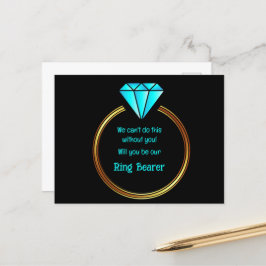 Gold Ring op een zwarte achtergrond Aankondigingskaart