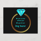 Gold Ring op een zwarte achtergrond Aankondigingskaart (Voorkant)