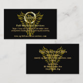 Gold Ring, Rising Phoenix, Mortician Service Visitekaartje (Voorkant / Achterkant)