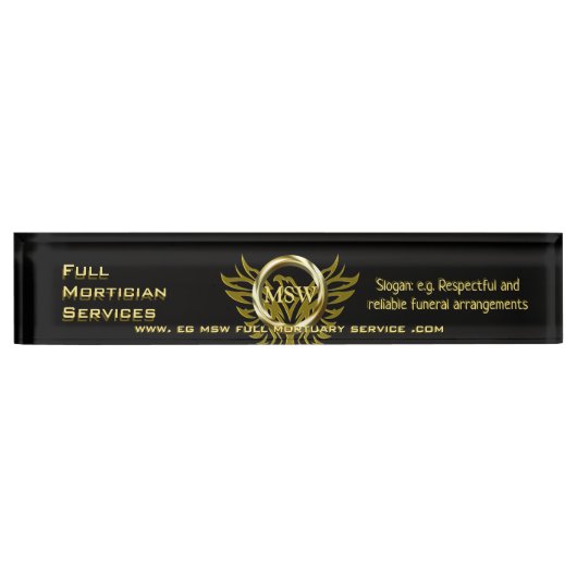 Gold Ring, Rising Phoenix, Mortuary Service Naambordje (Voorkant)