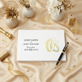 Gold rings Foil Guestbook Gastenboek