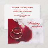 Gold Rings Roos Petals Wedding Informatiekaartje (Voorkant / Achterkant)