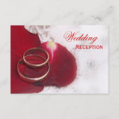 Gold Rings Roos Petals Wedding Informatiekaartje (Voorkant)