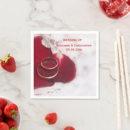 Gold Rings Roos Petals Wedding Servet