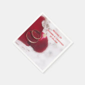 Gold Rings Roos Petals Wedding Servet (Hoek)