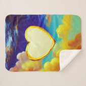 Gold Rmam Heart Sherpa Blanket Sherpa Deken (Voorkant (horizontaal))